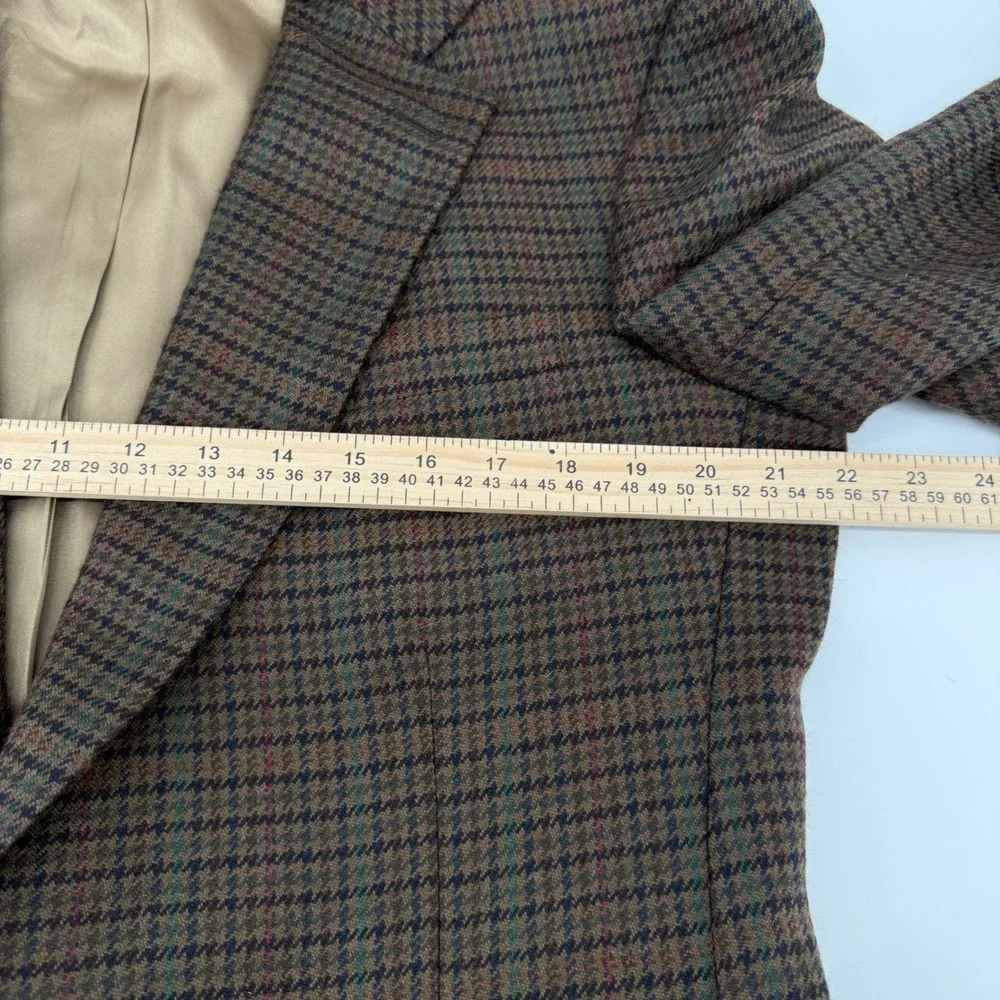 Country Britches Blazer Mens L Brown Houndstooth Wool Nordstrom Sport Coat